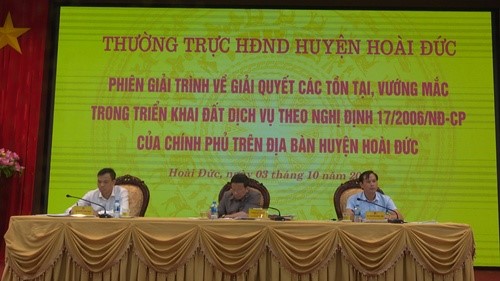 Hoài Đức: Tổ chức phiên giải trình về giải quyết các tồn tại, vướng mắc trong triển khai đất dịch vụ